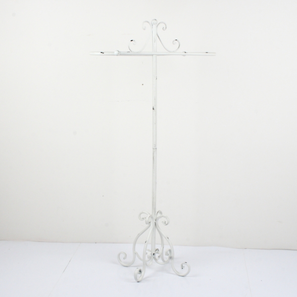 Stojan na uteráky biely kov s patinou 96cm