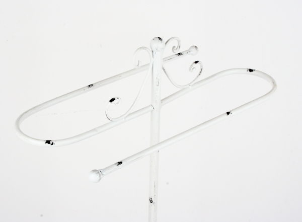 Stojan na uteráky biely kov s patinou 96cm