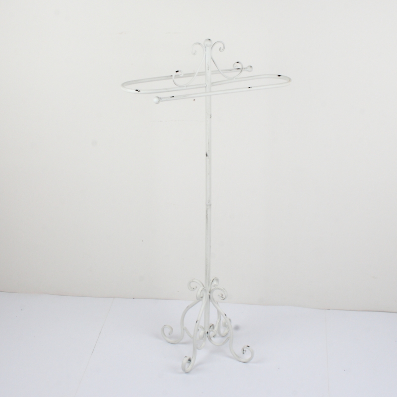 Stojan na uteráky biely kov s patinou 96cm