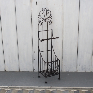 Stojan na toaletný papier čierny kov 70cm