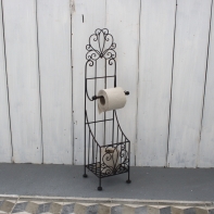 Stojan na toaletný papier čierny kov 70cm