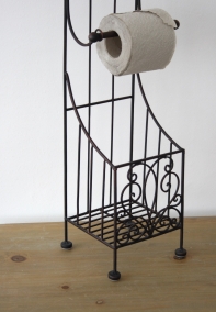Stojan na toaletný papier čierny kov 70cm