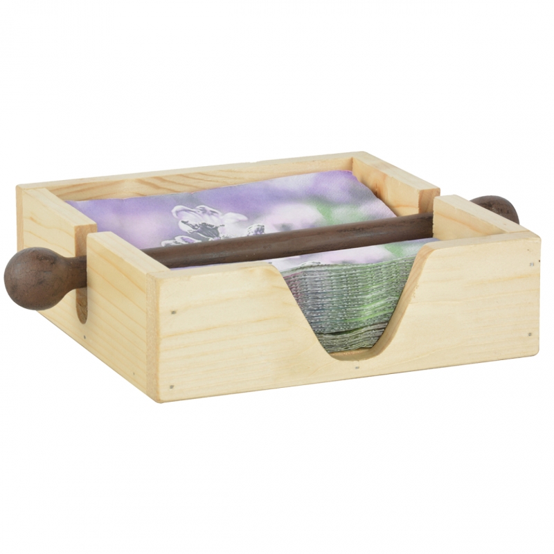 Stojan na obrúsky 27 x 19 x 5,9 cm drevo a liatina