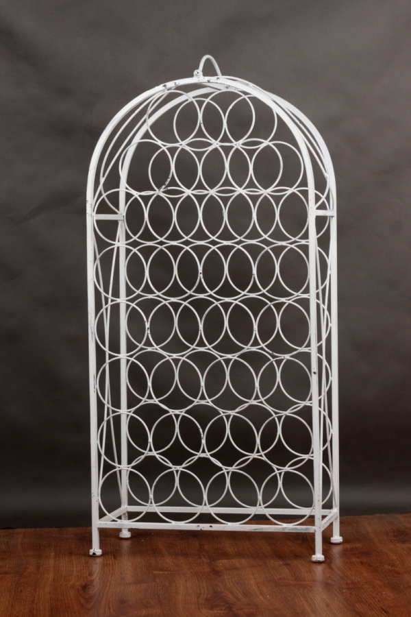 Stojan na víno biely 93x22x43cm