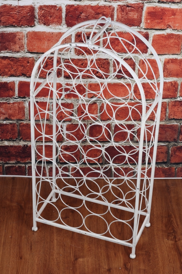 Stojan na víno biely 93x22x43cm