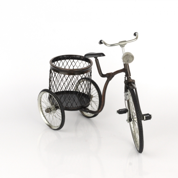 Stojan na vino retro koleso s košíkom 33cm