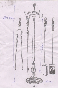 Stojan s krbovým náradím 78,5cm