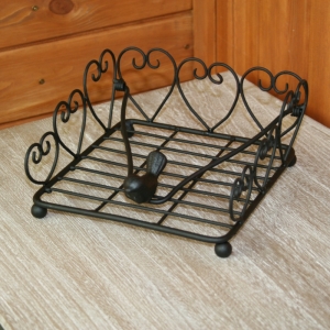 Stojanček na obrúsky s vtáčikom 20x20cm