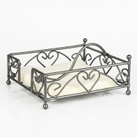 Stojan na servítky so srdiečkom 19x19x7,5cm