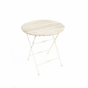 Stolík na balkón / záhradu biely pr.72,5cm