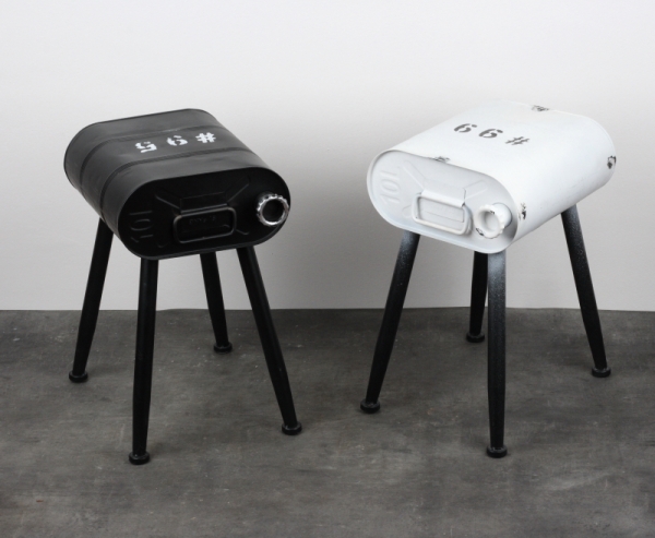 Stolička kanister biely 28x35x45cm