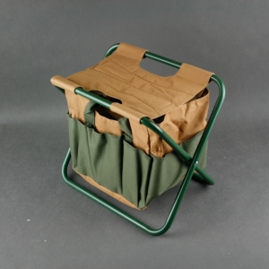 Stolička záhradná skladacia hnedo-zelená 41x41cm