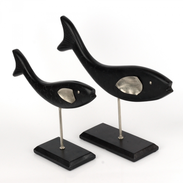 Stolné dekorácie drevená ryba veľká