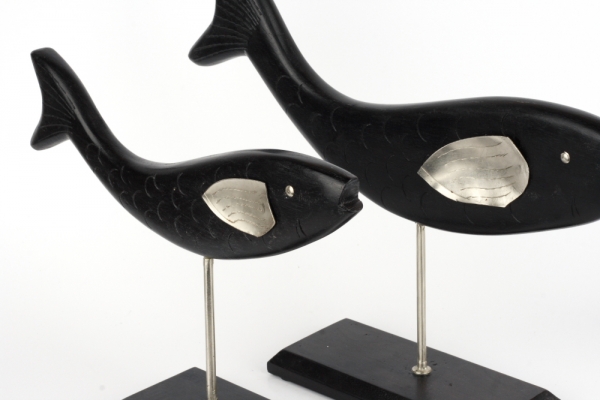 Stolné dekorácie drevená ryba veľká