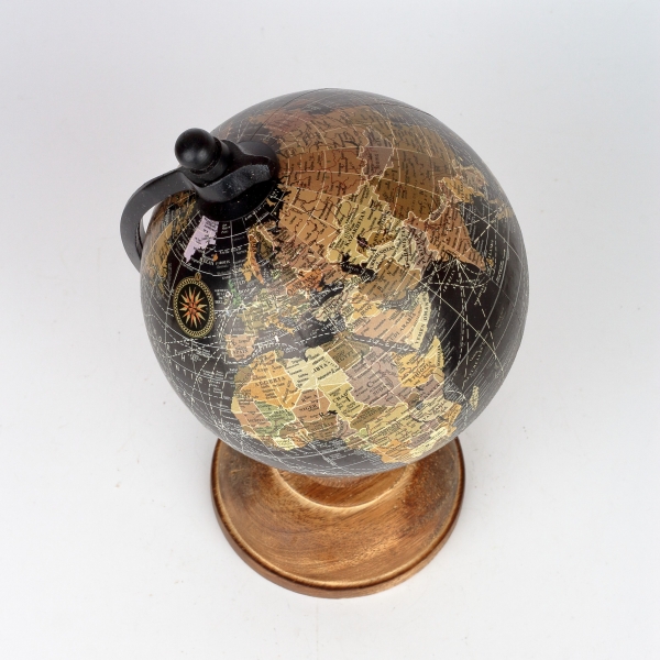 Stolný glóbus na drevenom podstavci čierny 24cm