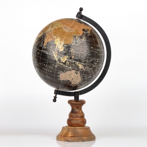 Stolný glóbus na drevenom podstavci čierny 35cm