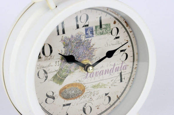 Stolové hodiny budík s levanduľou 21,5x16x6cm