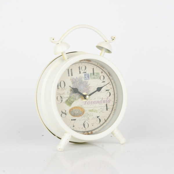 Stolové hodiny budík s levanduľou 21,5x16x6cm