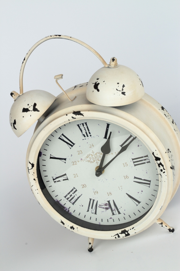 Stolové hodiny / budík s otlčeným vzhľadom 24x8x33cm