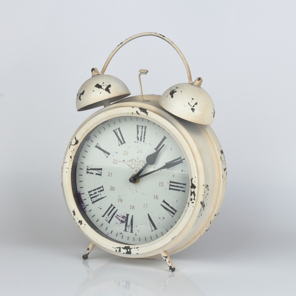 Stolové hodiny / budík s otlčeným vzhľadom 24x8x33cm