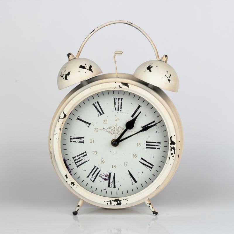 Stolové hodiny / budík s otlčeným vzhľadom 24x8x33cm