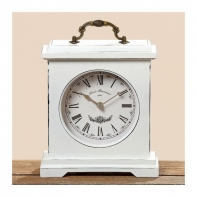 Stolové hodiny drevené biele 26,5cm