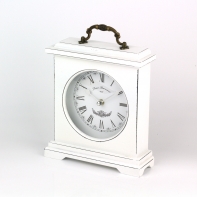 Stolové hodiny drevené biele 26,5cm