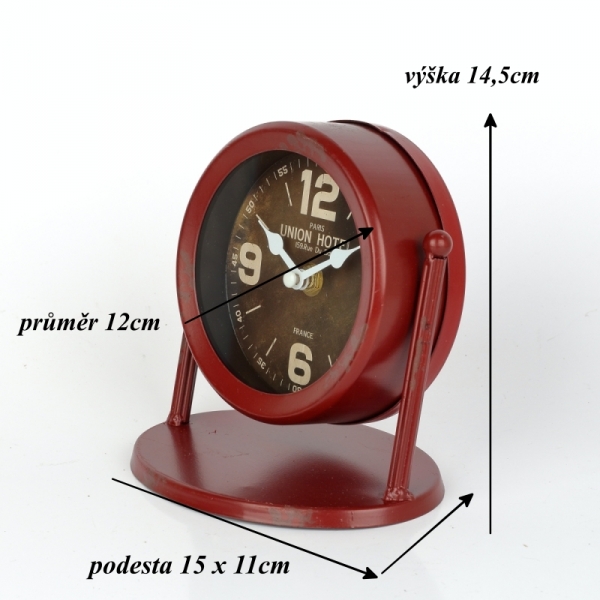 Stolové hodiny kovové 15x15x11cm