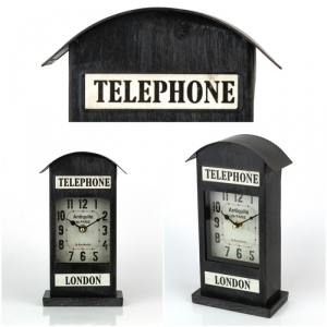Stolové hodiny telefónna búdka 25cm
