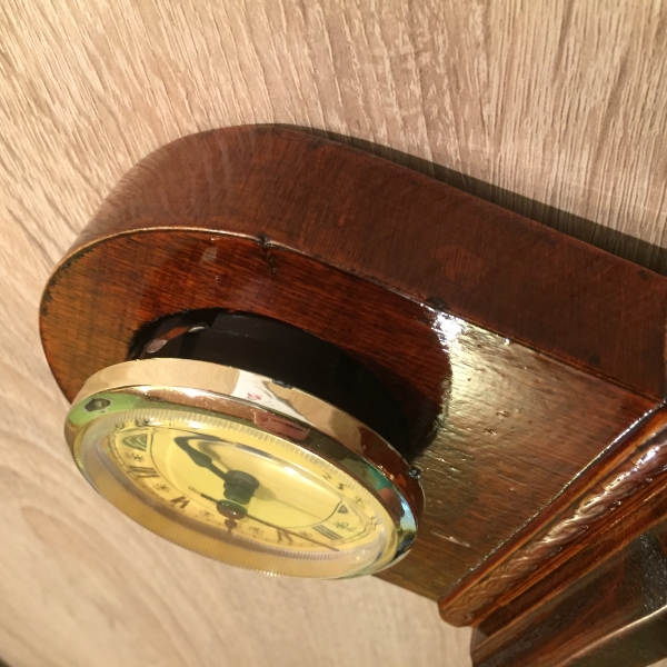 Stolné hodiny tmavé drevo 13cm