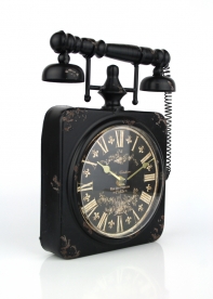 Stolové hodiny v tvare retro telefónu 25x27cm