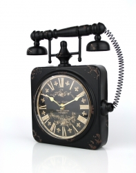 Stolové hodiny v tvare retro telefónu 25x27cm