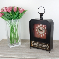 Stolové kovové hodiny s kohútom Antiques