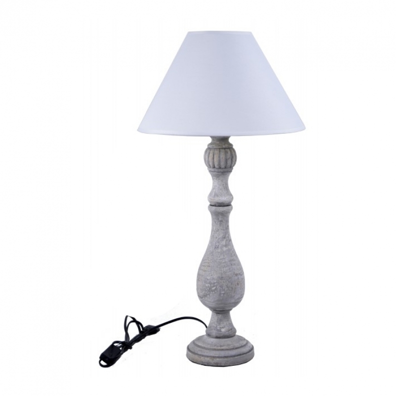 Stolná lampa antik biely sirma 66cm