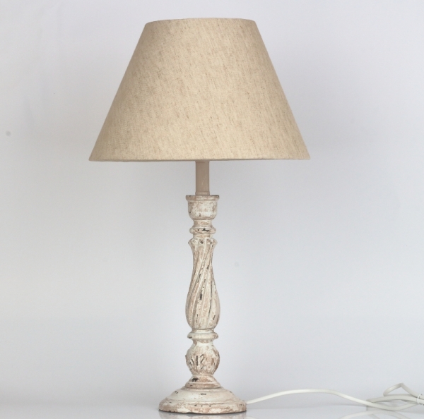 Stolná lampa béžová zdobená 52cm