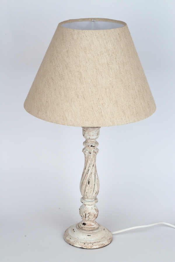 Stolná lampa béžová zdobená 52cm