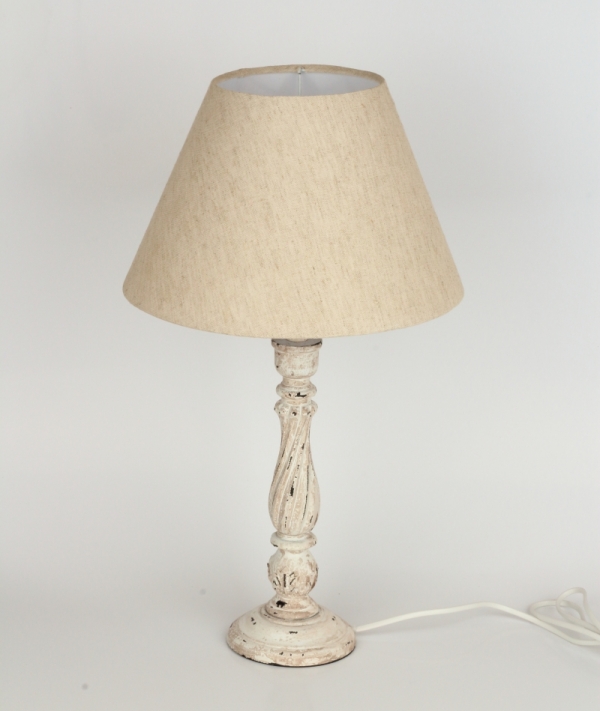 Stolná lampa béžová zdobená 52cm