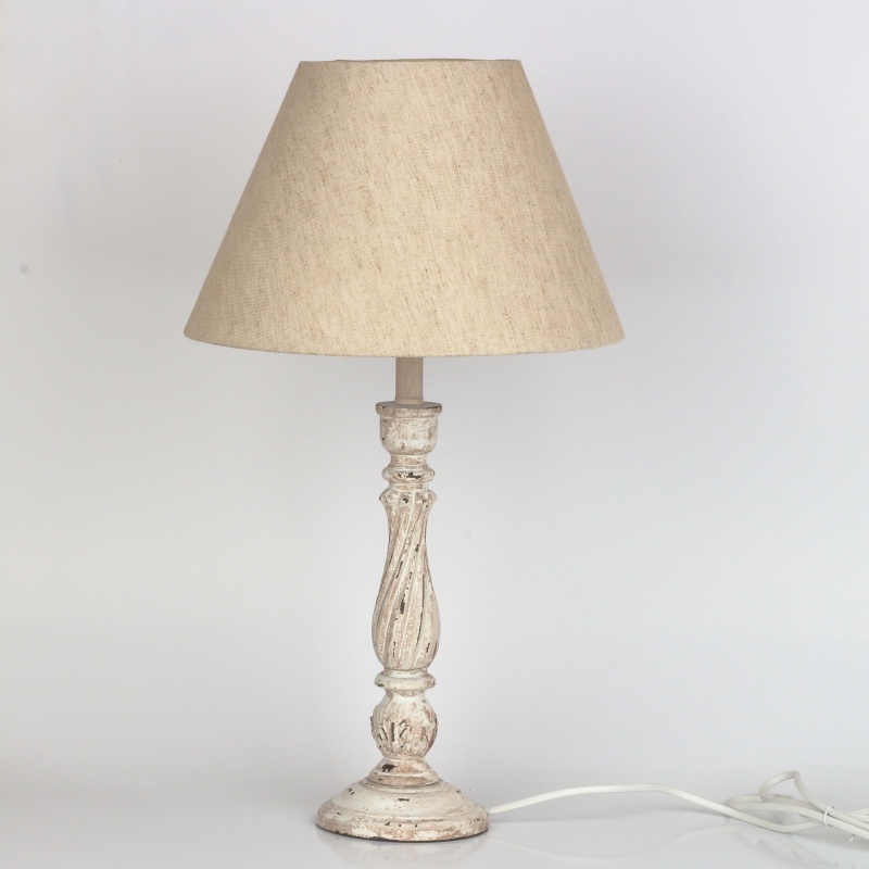Stolná lampa béžová zdobená 52cm