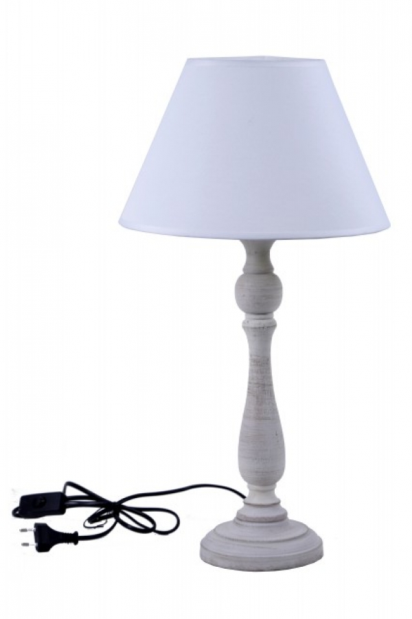 Stolná lampa biely sirma guľatá 57cm