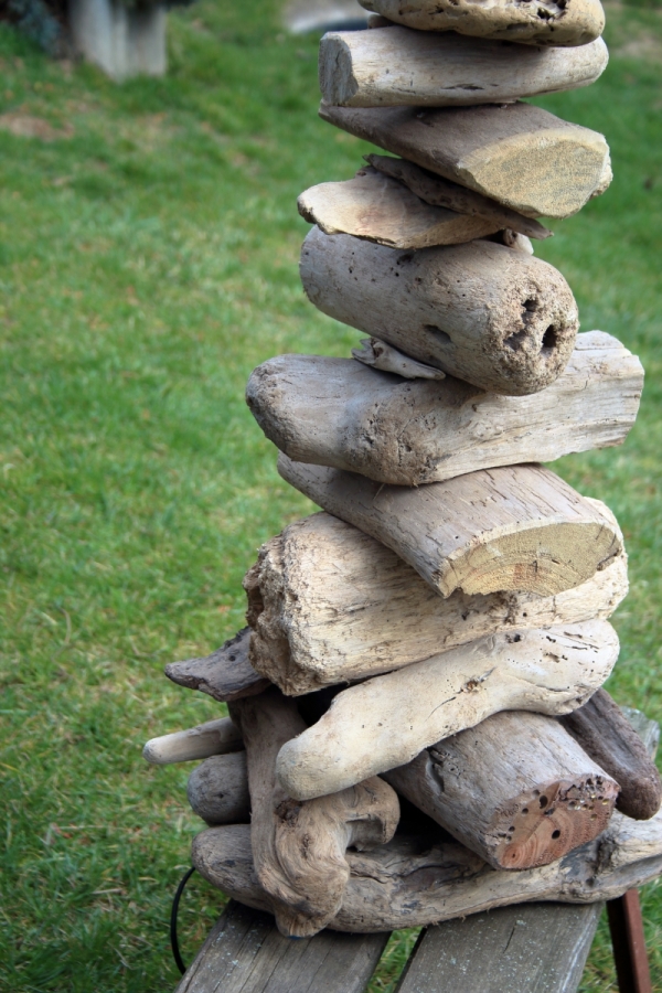 Stolná lampa s cylindrom z náplavového dreva 100cm