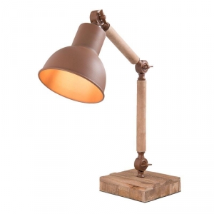 Stolná lampa s dreveným podstavcom 45cm 