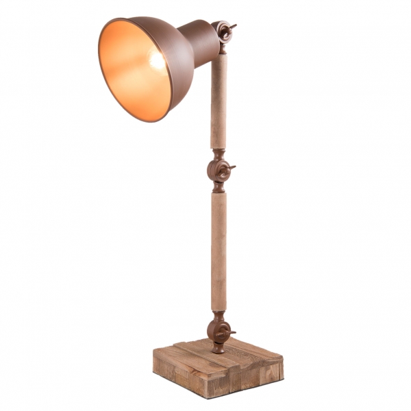 Stolná lampa s dreveným podstavcom 45cm 