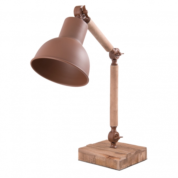 Stolná lampa s dreveným podstavcom 45cm 