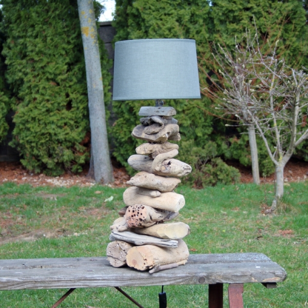 Stolná lampa z náplavového dreva 60cm