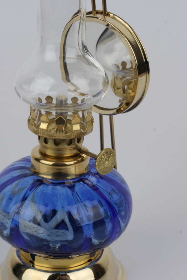 Stolná petrolejová lampa modrá 16cm