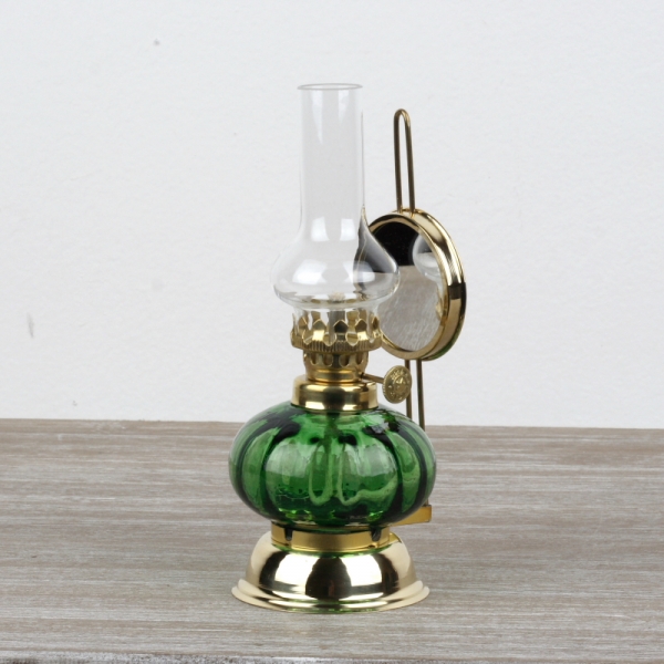 Stolná petrolejová lampa zelená 16cm