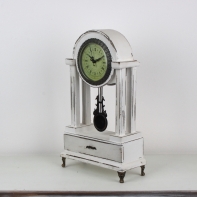 Stolové retro kyvadlové hodiny biele 46,5 cm