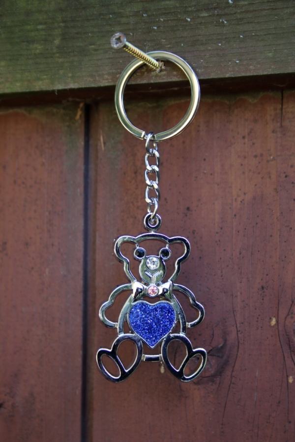 Strieborný prívesok na kľúče medvedík