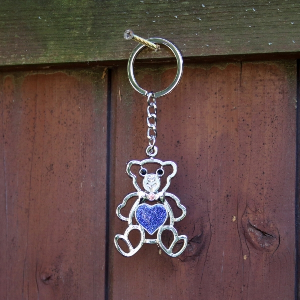 Strieborný prívesok na kľúče medvedík