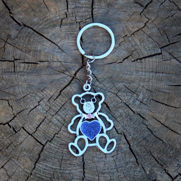 Strieborný prívesok na kľúče medvedík